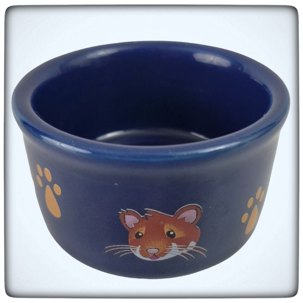Kaytee Paw Print Petware Bowl Hamster, Blue, 2.75" Wide,  1.5" tall